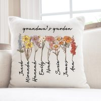 Custom Grandma's Garden Pillow Personalized Birthflower - Etsy