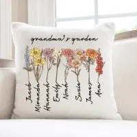 Custom Grandma's Garden Pillow Personalized Birthflower - Etsy